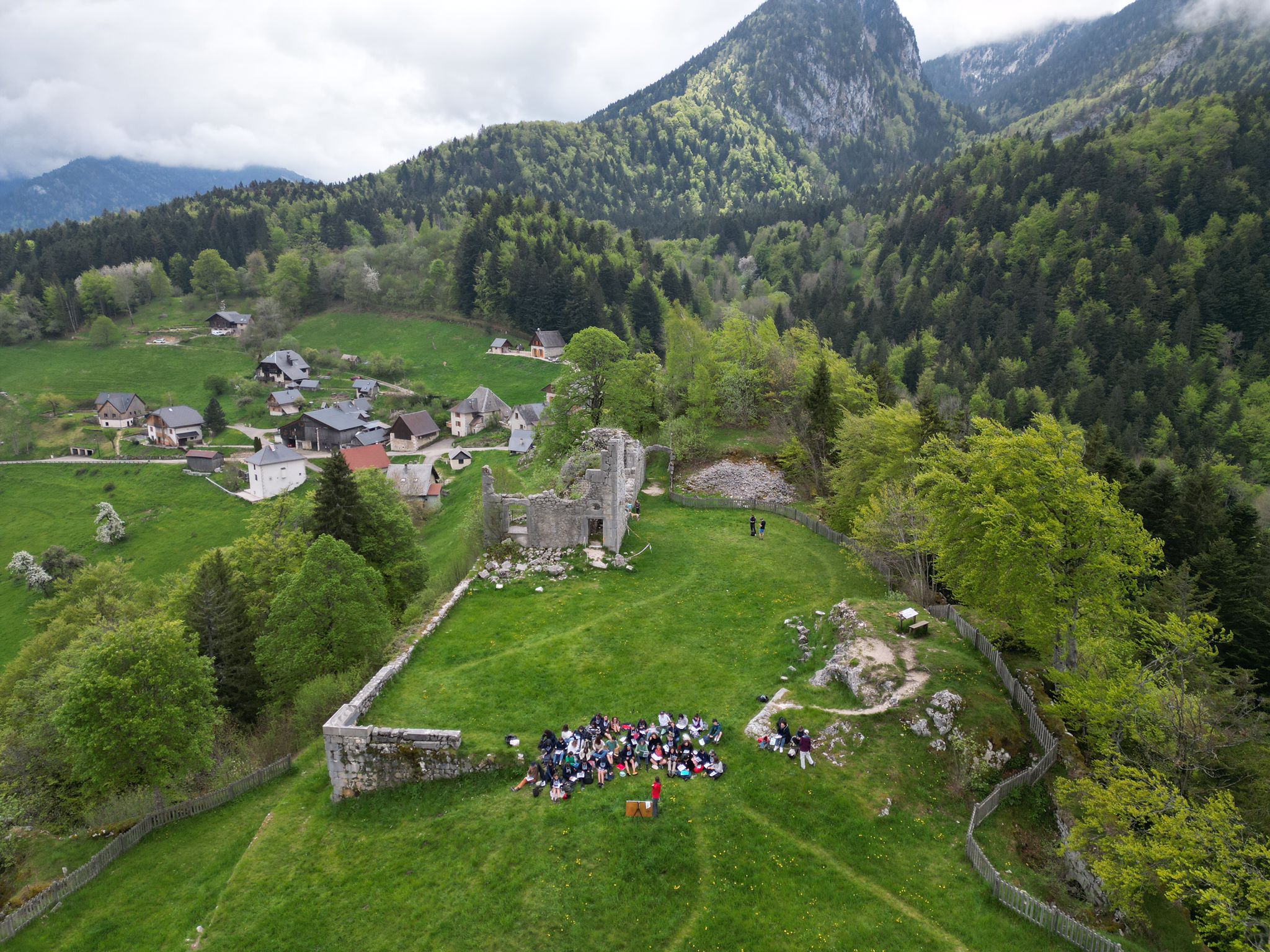 La classe agrale en plein cours à la montagne